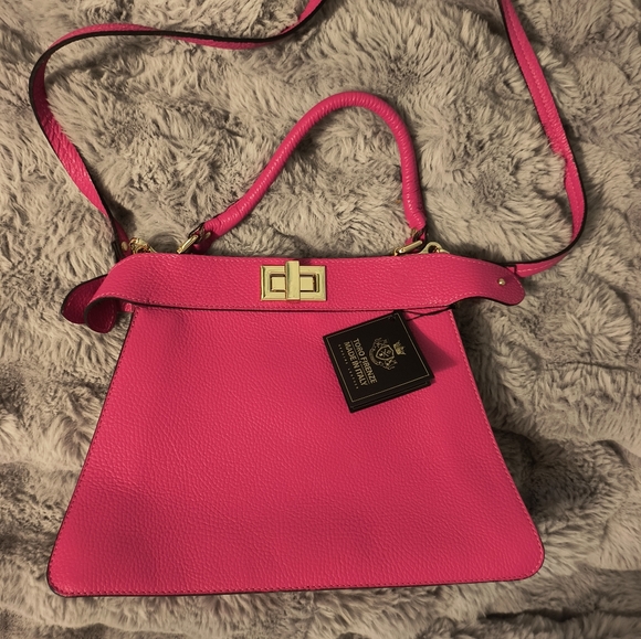 Toro Handbags - Toro Firenze Italian Genuine Leather Pink Bag